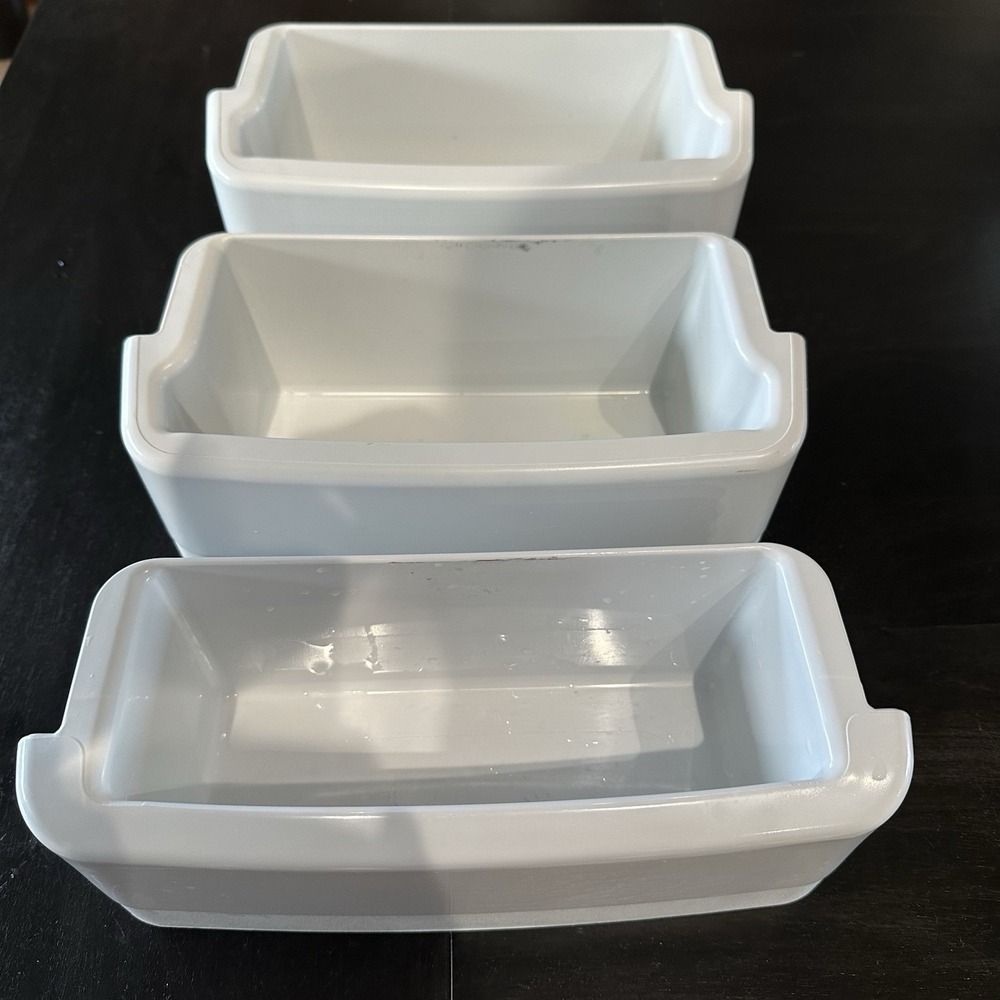 (3)‎ GE Profile Refrigerator Door Shelf Bin White# 200D4635 Freezer Shelves